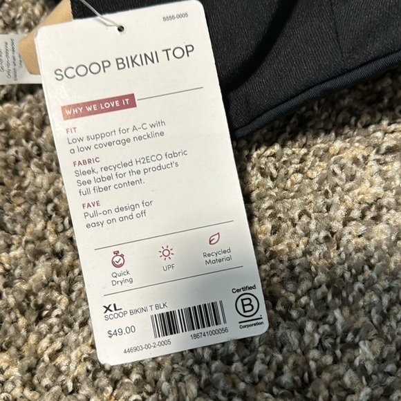 NWT! Athleta Black Scoop A-C Bikini Top Removable Pads - Multiple Sizes🩵 - Picture 10 of 11